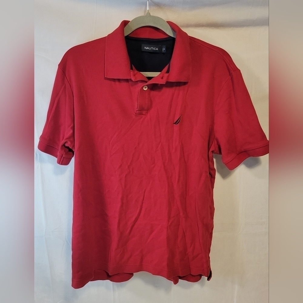 NAUTICA Classic Red Polo with Black Logo